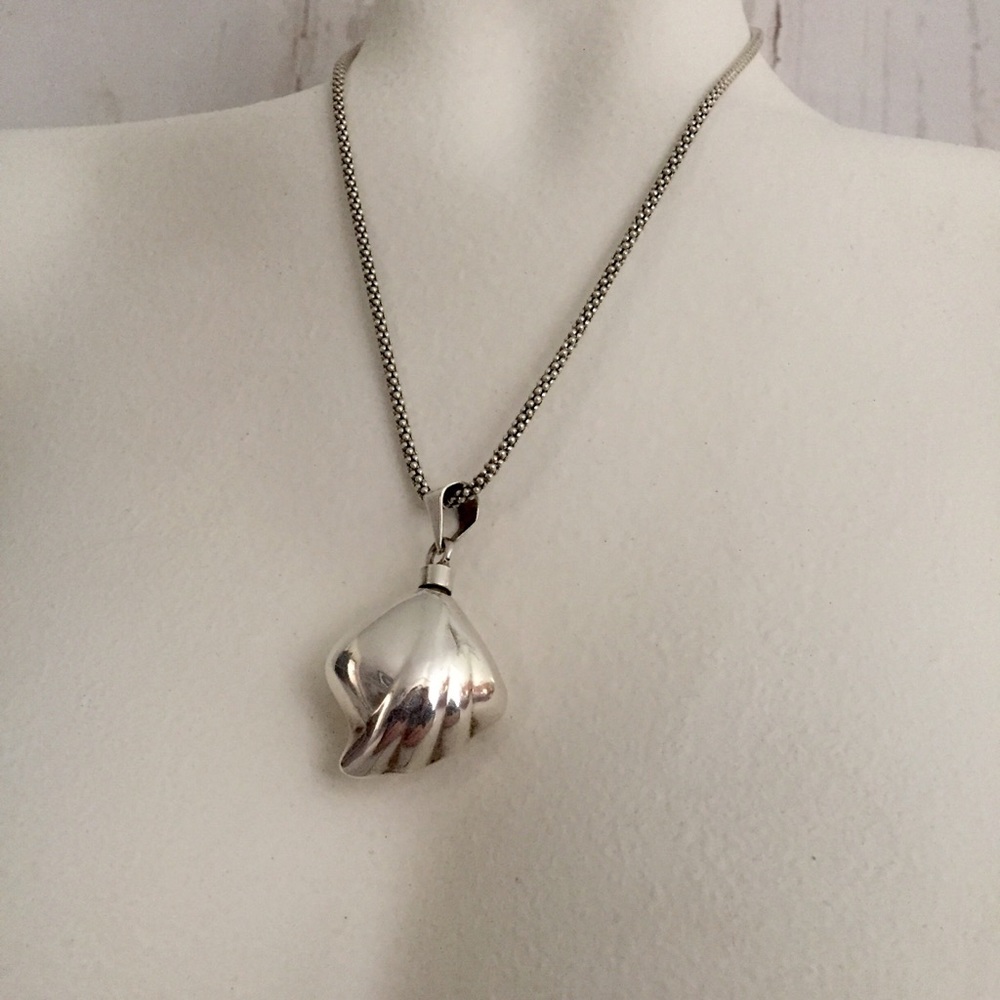 TAXCO Sterling Modernist Perfume Pendant Necklace